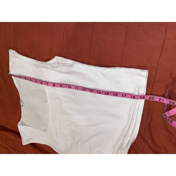 Reformation White Square Neck Stretch Tank Sleeveless Pullover Women Top Size L - Picture 14 of 16